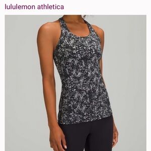 lululemon athletica Black Pink Green Print Racerback Tank